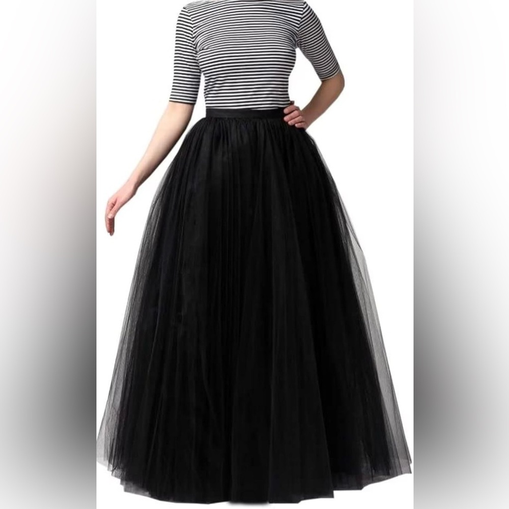 WDPL A-line Maxi Tulle Skirt Floor Length
